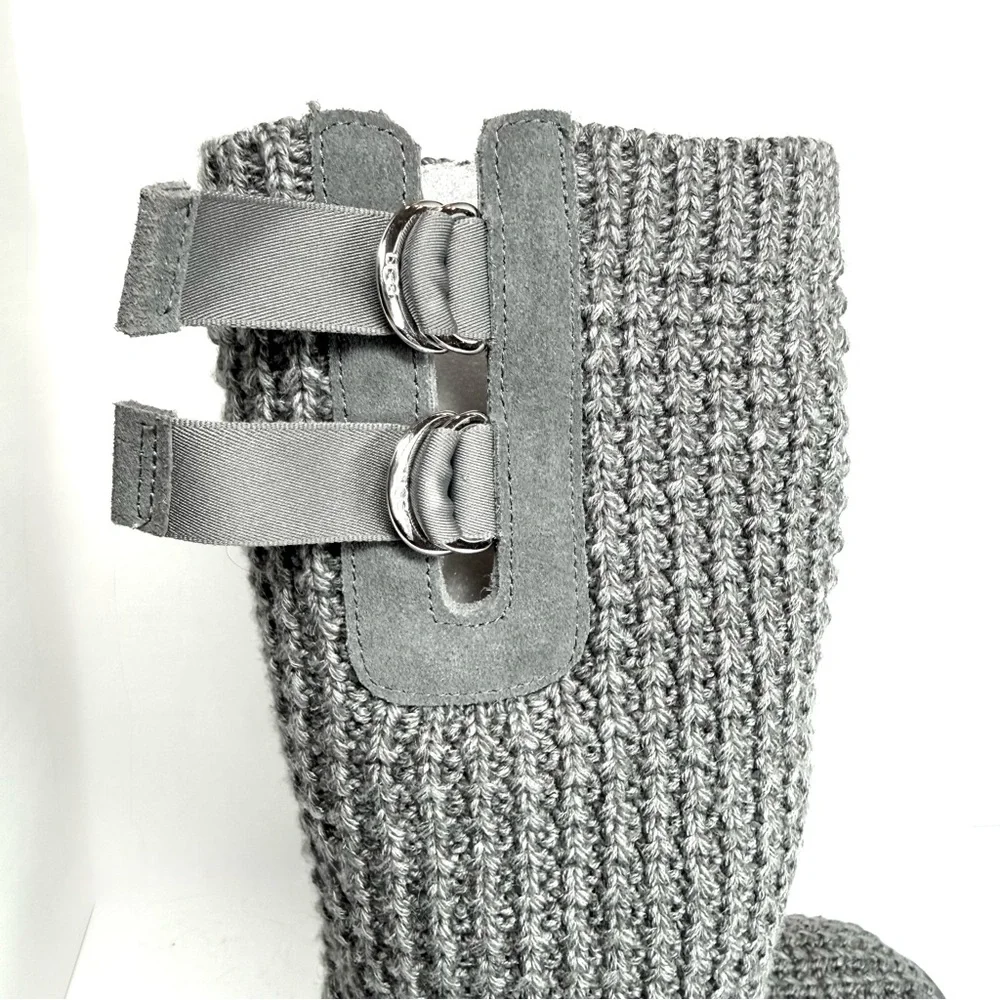 Ugg Classic Solene Tall Gray Knit‎ Women's Boots Women’s Size 8
